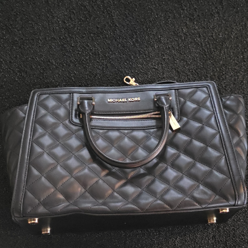Michael Kors Black Quilted Satchel